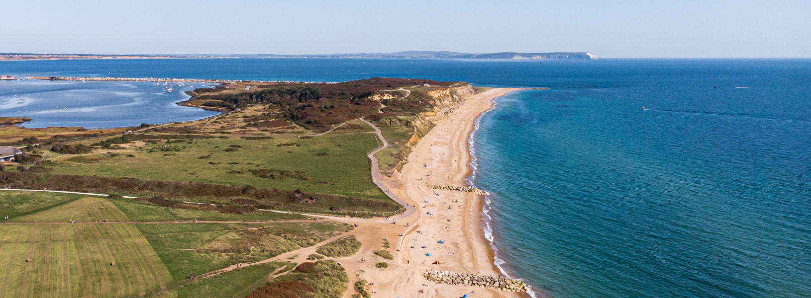 Film Office-Hengistbury Head Beach aerial 1